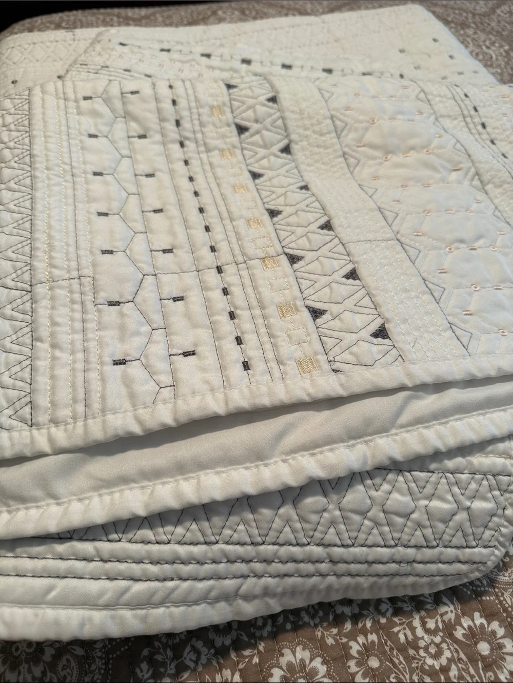 Boheme Cream Cotton Quilted Bedspread Set